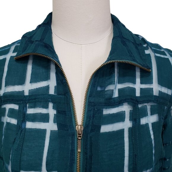 Coldwater Creek Elegant Sheer Jacket and Matching Tank Set Small, Teal - Picture 4 of 13